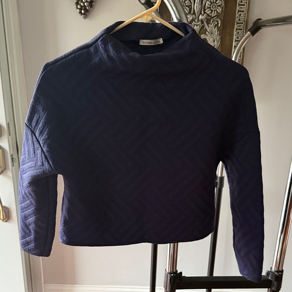 Quilted Navy Blue Top